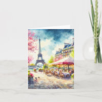 Eiffel Tower Paris France Watercolor