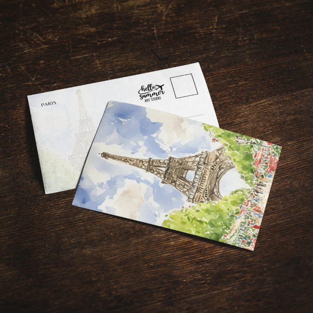 Eiffel Tower Paris France Watercolor Invitation (Creator Uploaded)