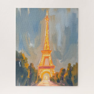 Eiffel Tower Paris France Watercolor Jigsaw Puzzle