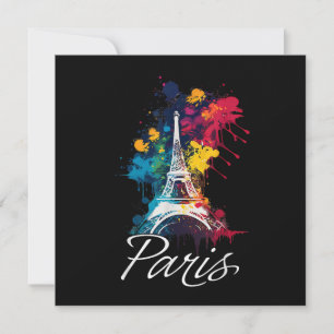 Eiffel Tower Paris Girls Travel Holiday France Sou Invitation