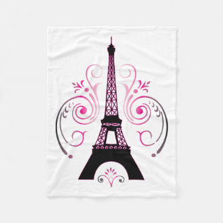 Eiffel Tower Paris Gradient Swirl Design Fleece Blanket