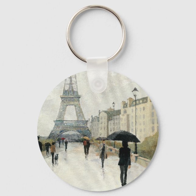 Eiffel Tower | Paris In The Rain Key Ring (Front)