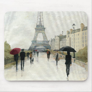 Eiffel Tower Paris In The Rain Mouse Pad