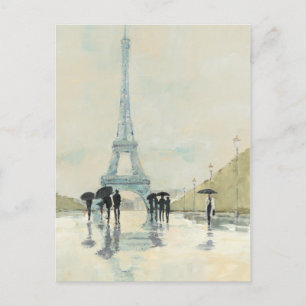 Eiffel Tower   Paris In The Rain Postcard