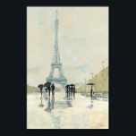 Eiffel Tower | Paris In The Rain Poster<br><div class="desc">© Avery Tillmon / Wild Apple.  A vintage image of Paris,  and people walking around. An image of the Eiffel Tower can be seen.</div>