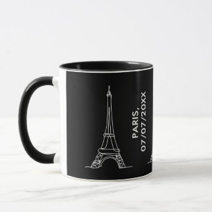 Eiffel Tower Paris Minimalist Line Art Gift Mug
