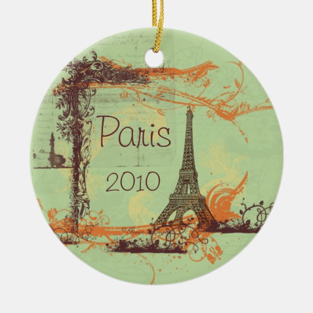 Eiffel Tower Paris Ornament (Front)