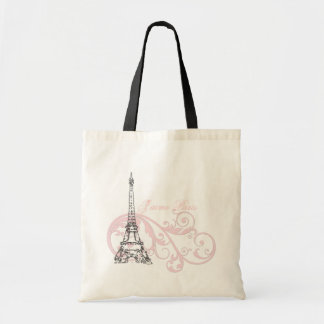 Eiffel Tower Paris Pink Tote Bag