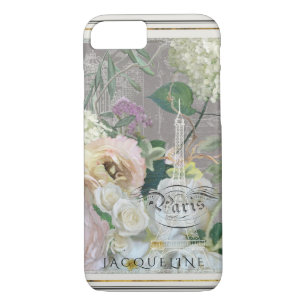 Eiffel Tower Paris Pretty floral Roses Vintage Art iPhone 8/7 Case
