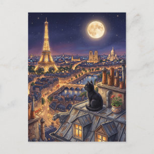 Eiffel Tower Paris Rooftops France Postcard