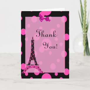 Eiffel Tower Paris  Thank You Note Card