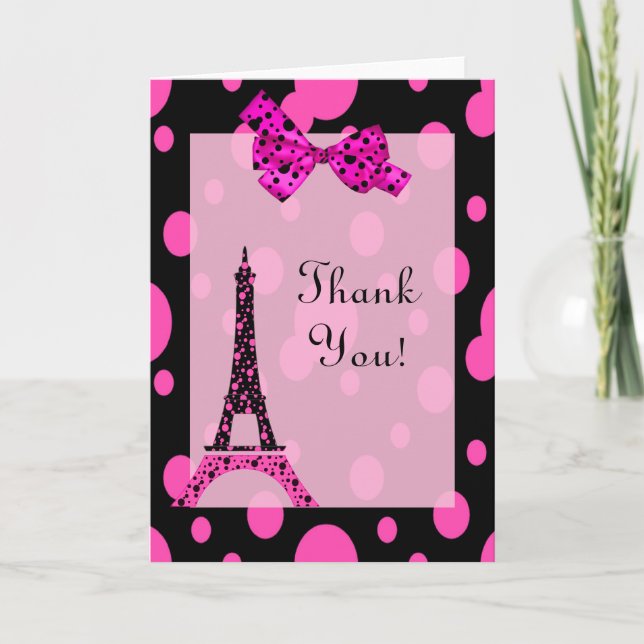 Eiffel Tower Paris  Thank You Note Card (Front)