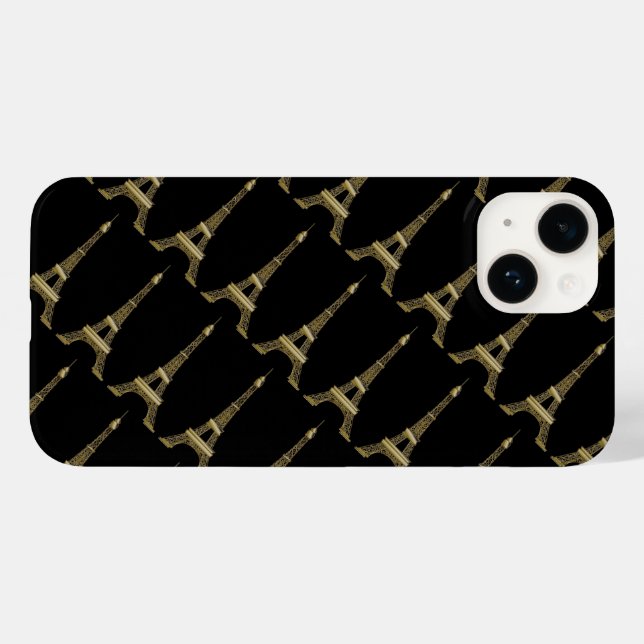 Eiffel Tower Paris Themed Black Case-Mate iPhone C Case-Mate iPhone Case (Back (Horizontal))