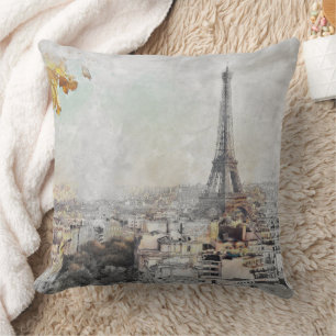 Eiffel Tower Paris Throw Pillow – Elegant French 