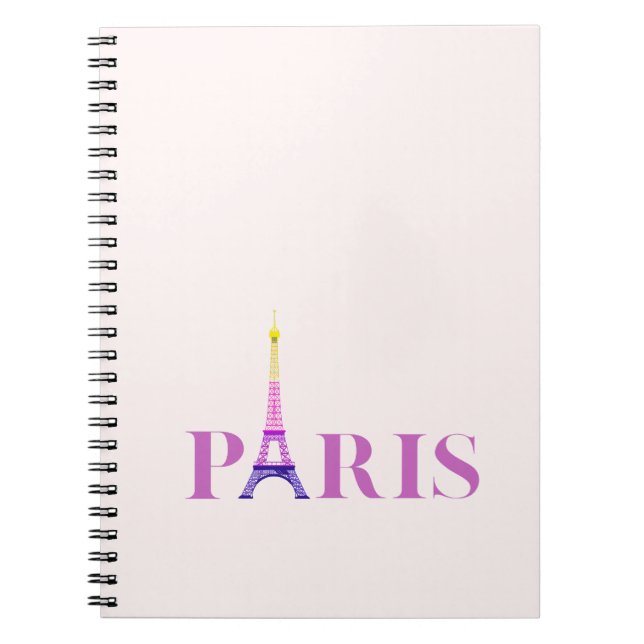 Eiffel Tower-Paris-Vibrant and Colourful- Notebook (Front)