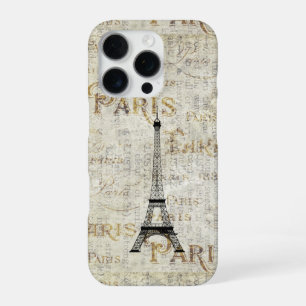 Eiffel Tower Paris Vintage Postcard Design iPhone 16 Pro Case