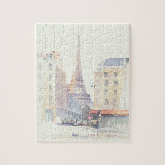 Eiffel Tower | Paris Watercolor Jigsaw Puzzle (Vertical)