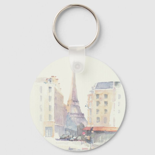 Eiffel Tower | Paris Watercolor Key Ring (Front)