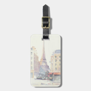 Eiffel Tower   Paris Watercolor Luggage Tag