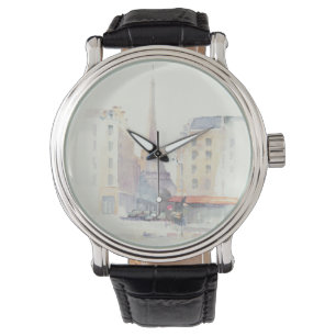 Eiffel Tower Paris Watercolor Watch