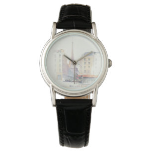 Eiffel Tower Paris Watercolor Watch