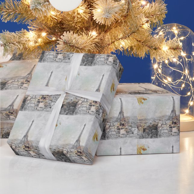 Eiffel Tower Paris Wrapping Paper – Elegant French (Holidays)