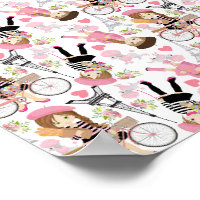 Eiffel Tower Parisian Girl Paris Flower Pink Heart