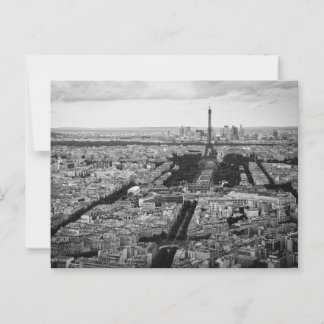 Eiffel Tower & Park in Paris in Black White Postcard