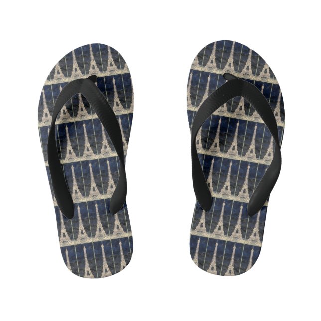 Eiffel Tower Pattern Kid's Jandals (Footbed)