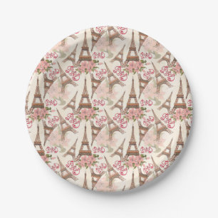 Eiffel Tower Pattern Paper Plate