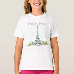 Eiffel Tower Pen and Ink Sketch   Love Paris T-Shirt