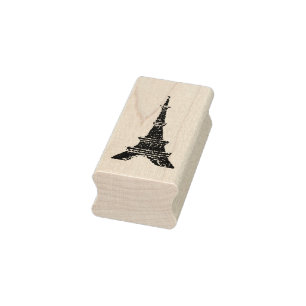 Eiffel Tower pointillism rubber stamp