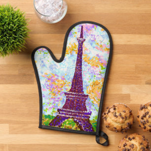 Eiffel Tower Pointillism Spring Landscape Oven Mitt