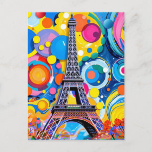 Eiffel Tower Pop Art Post Card