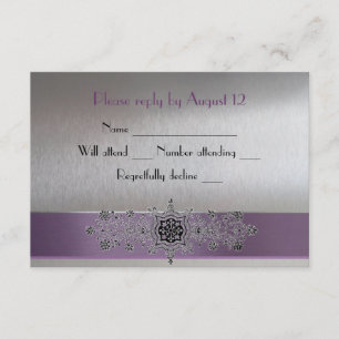 Eiffel Tower Purple and Silver RSVP