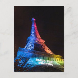 Eiffel Tower Rainbow Made for Sharing Paris Postcard