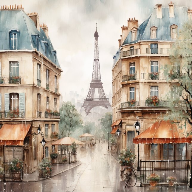 Eiffel Tower Rainy Day Paris  Shower Curtain (Creator Uploaded)