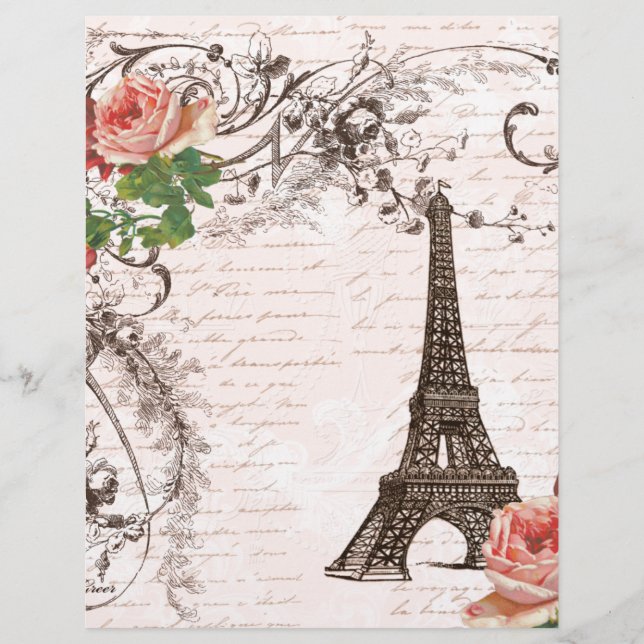 Eiffel Tower Red & Pink Rose (Front)