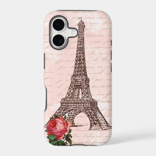 Eiffel Tower Red Rose and Script Writing