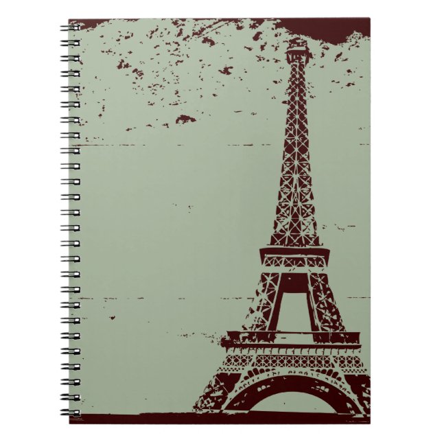 Eiffel Tower Sage Notebook (Front)