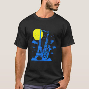 Eiffel Tower Saxophone - Vintage Jazz Music Paris  T-Shirt
