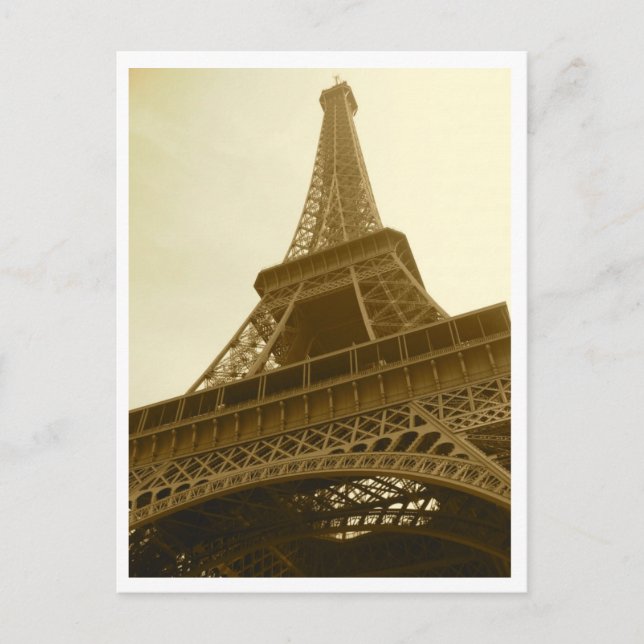 Eiffel Tower Sepia Postcard (Front)