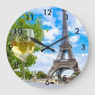 Eiffel tower shot glass large clock
