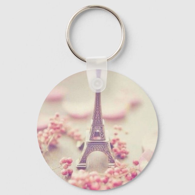 Eiffel tower simple key chain. ring (Front)
