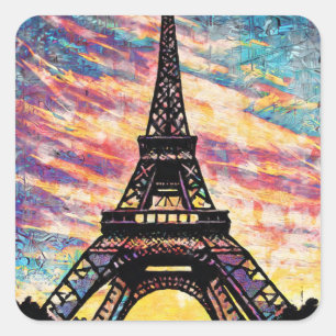 Eiffel tower square sticker