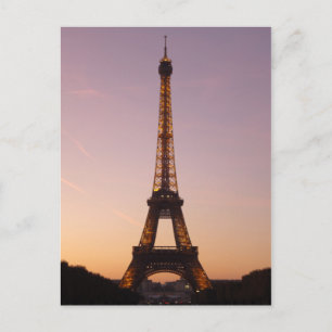 eiffel tower sunet postcard
