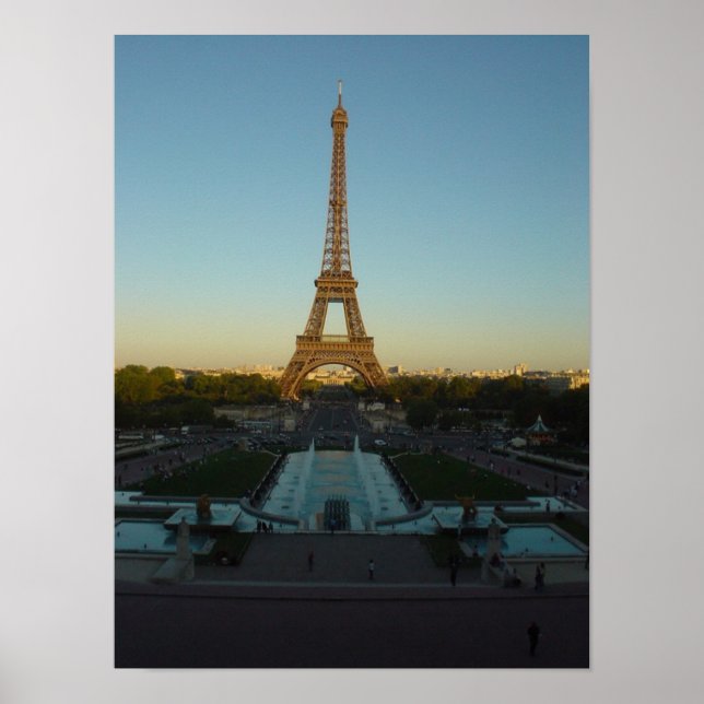 Eiffel Tower Sunset Poster (Front)