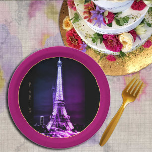 Eiffel Tower & Surreal Paris Art /love France BP Paper Plate