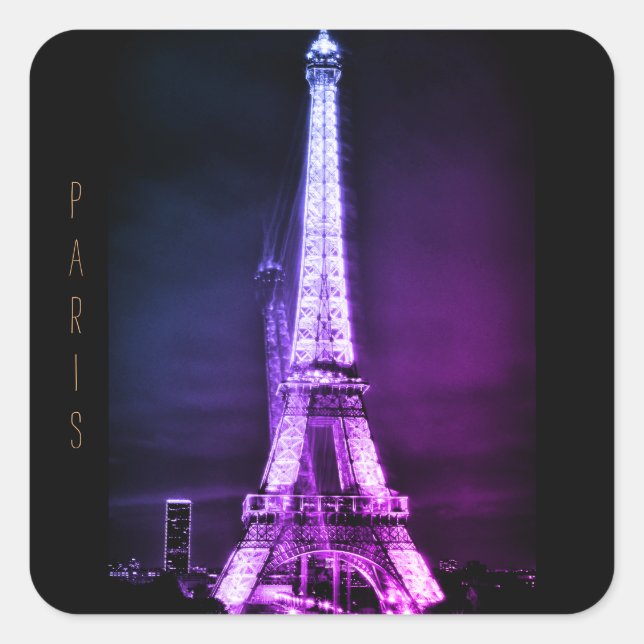 Eiffel Tower & Surreal Paris Art / love France Squ Square Sticker (Front)