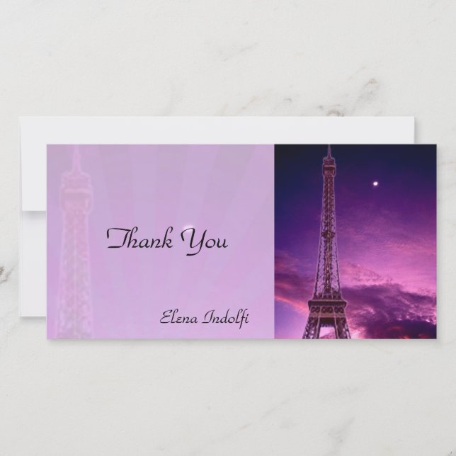 Eiffel Tower Thank  You Photo Card (Front)